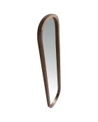 Miroir mural avec demi-pointe ovale noyer - 40x150x4 cm