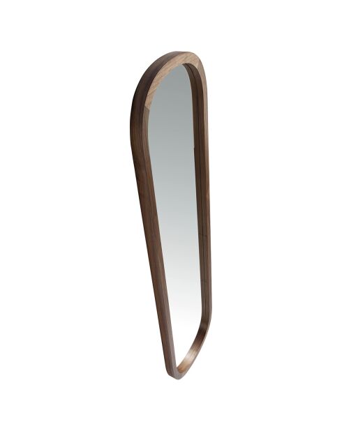 Miroir mural avec demi-pointe ovale noyer - 40x150x4 cm