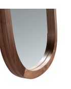 Miroir mural avec demi-pointe ovale noyer - 40x150x4 cm