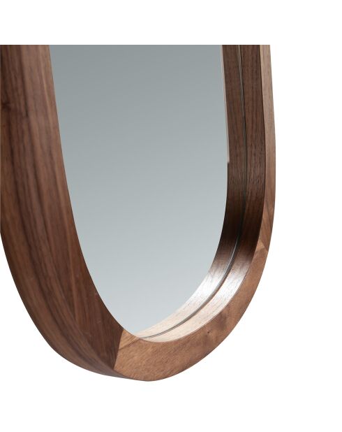 Miroir mural avec demi-pointe ovale noyer - 40x150x4 cm