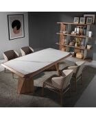 Bibliothèque gris/noyer/noir - 180x40x170 cm