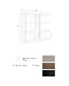 Bibliothèque gris/noyer/noir - 180x40x170 cm