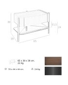 Table de chevet avec un tiroir de rangement. noyer/noir - 65x39x39 cm