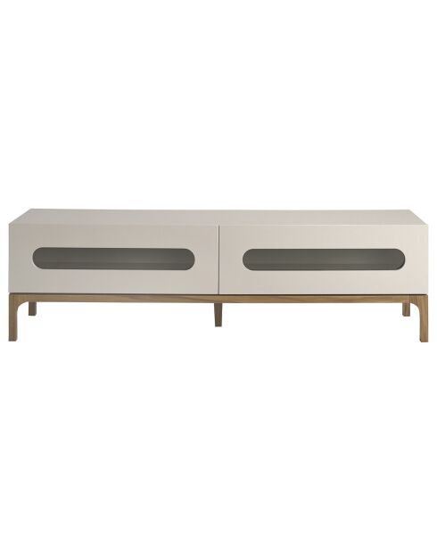 Meuble TV avec éclairage gris/noyer -  180x41x51 cm
