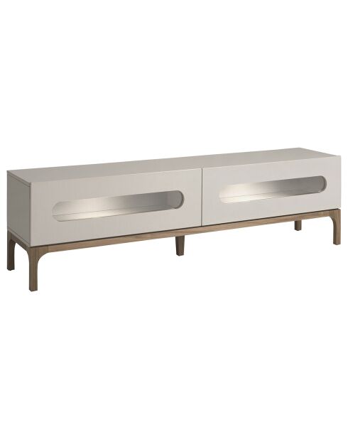 Meuble TV avec éclairage gris/noyer -  180x41x51 cm
