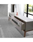 Meuble TV avec éclairage gris/noyer -  180x41x51 cm