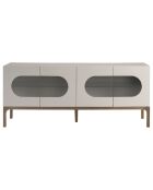 Buffet avec éclairage gris/noyer  - 180x41x75 cm