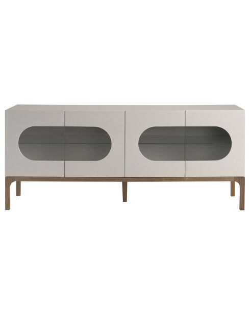 Buffet avec éclairage gris/noyer  - 180x41x75 cm