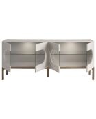 Buffet avec éclairage gris/noyer  - 180x41x75 cm