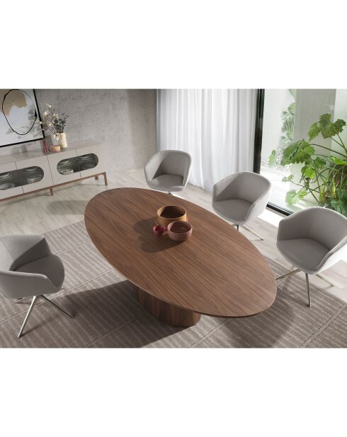Buffet con illuminazione grigio/noce - 180x41x75 cm