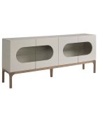Buffet avec éclairage gris/noyer  - 180x41x75 cm