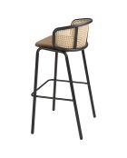 Tabouret en Velours avec accoudoirs marron/noir - 51x50x95 cm