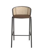 Tabouret en Velours avec accoudoirs marron/noir - 51x50x95 cm