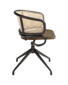 Chaise pivotante avec accoudoirs brun/noir - 56x53x74 cm