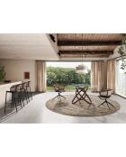 Chaise pivotante avec accoudoirs brun/noir - 56x53x74 cm