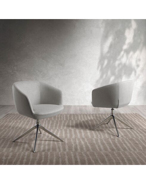 Fauteuil pivotant avec accoudoirs gris acier - 67x59x80 cm