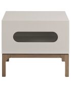 Table de chevet avec éclairage gris/noyer - 60x41x51 cm