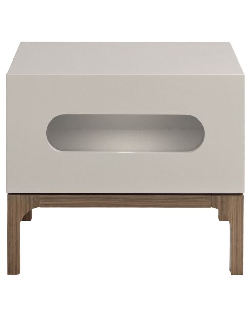 Table de chevet avec éclairage gris/noyer - 60x41x51 cm