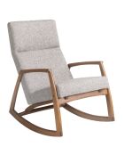 Fauteuil à bascule gris/noyer - 68x90x96 cm