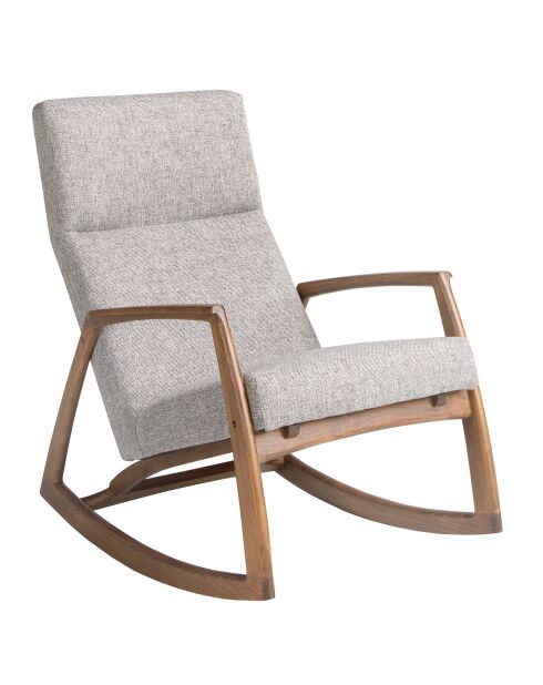 Fauteuil à bascule gris/noyer - 68x90x96 cm