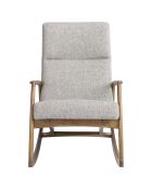 Fauteuil à bascule gris/noyer - 68x90x96 cm