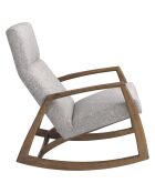 Fauteuil à bascule gris/noyer - 68x90x96 cm