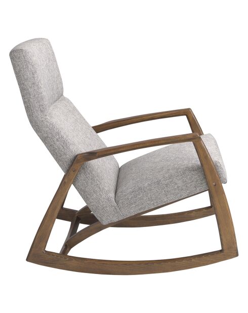 Fauteuil à bascule gris/noyer - 68x90x96 cm