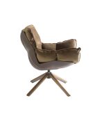 Fauteuil pivotant brun/noyer - 70x75x94 cm