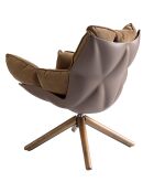 Fauteuil pivotant brun/noyer - 70x75x94 cm