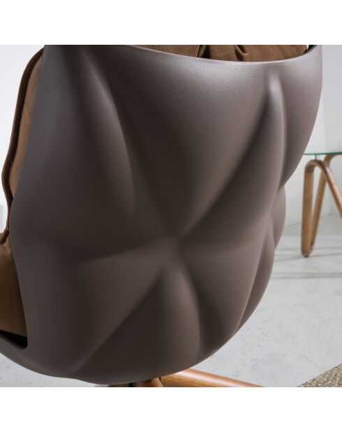 Fauteuil pivotant brun/noyer - 70x75x94 cm