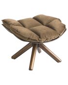 Pouf rembourré en Velours marron/noyer - 69x54x41 cm