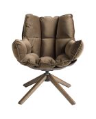 Fauteuil pivotant brun/noyer - 70x75x94 cm