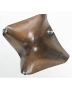 Table de salle à manger ronde moderne cristal/noyer - 150x150x75 cm