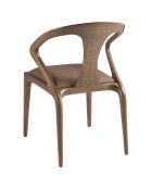 Chaise en similicuir marron avec dossier marron/noyer - 53x58x78 cm