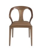 Chaise en similicuir marron avec dossier marron/noyer - 53x58x78 cm