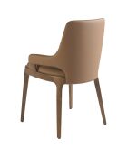 Chaise similicuir marron/noyer - 51x58x79 cm