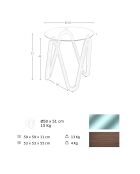 Table d'appoint ronde moderne. cristal/noyer - 115x115x38 cm