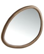Miroir mural organique avec cadre en bois noyer - 95x75x3 cm