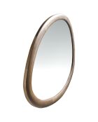 Miroir mural organique avec cadre en bois noyer - 95x75x3 cm
