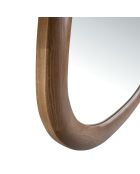 Miroir mural organique avec cadre en bois noyer - 95x75x3 cm