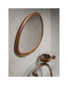 Miroir mural organique avec cadre en bois noyer - 95x75x3 cm