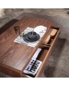Table basse rectangulaire noyer/chrome - 130x68x39 cm