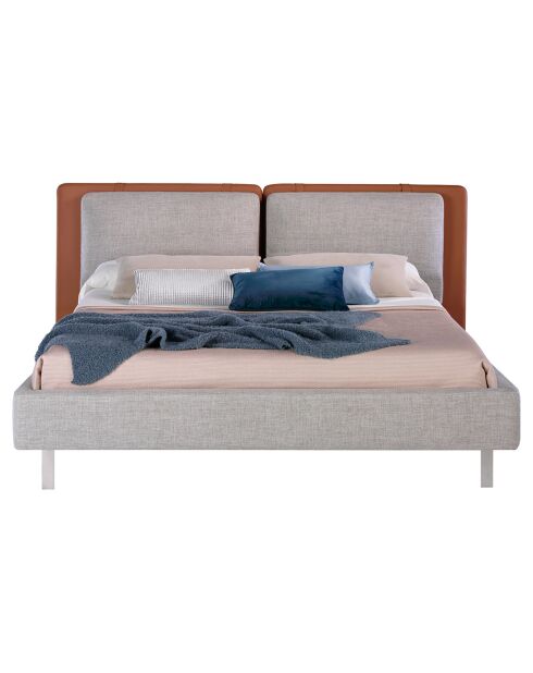 Letto matrimoniale a doghe marrone/grigio - 228x221x103 cm