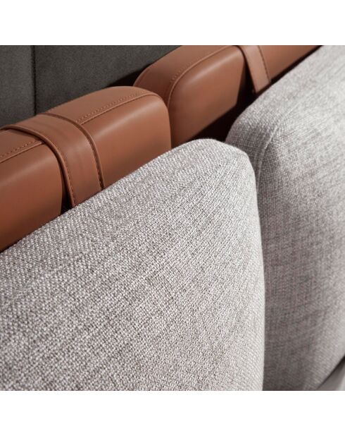 Lit double sommier à lattes marron/gris - 228x221x103 cm