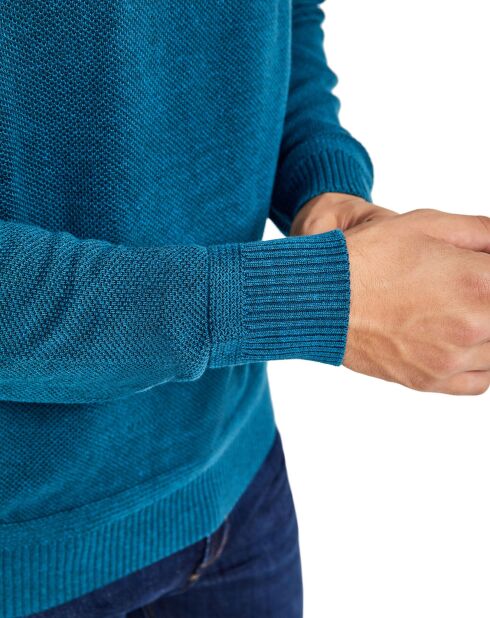 Pull en Coton mélangé Kano bleu pétrole