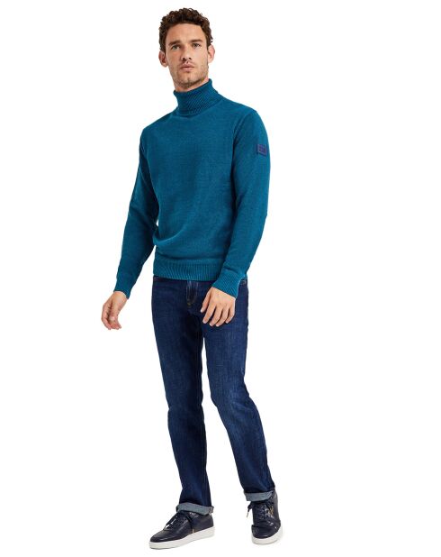 Pull en Coton mélangé Kano bleu pétrole