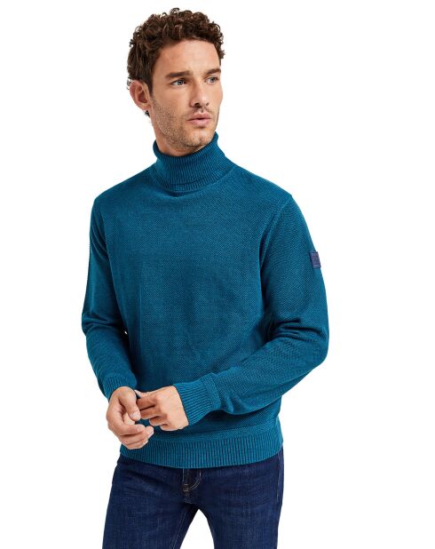 Pull en Coton mélangé Kano bleu pétrole