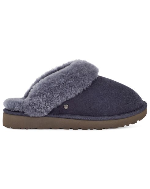 Chaussons fourrés en Velours de Cuir Classic Slipper II marine