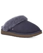 Chaussons fourrés en Velours de Cuir Classic Slipper II marine