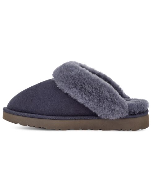 Chaussons fourrés en Velours de Cuir Classic Slipper II marine